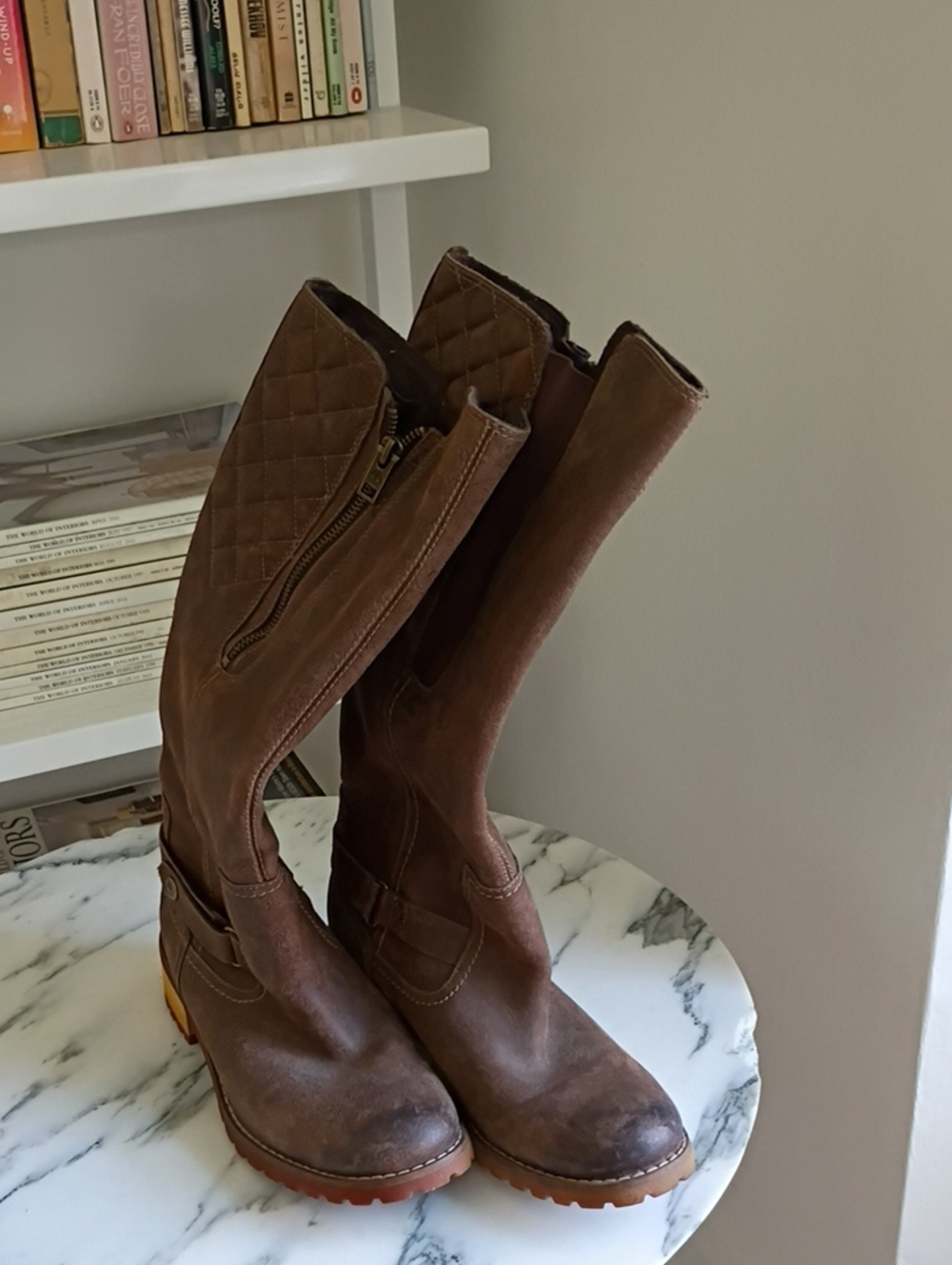 Timberland Brown Quilted Shaft Leather Mid-Calf Boots
